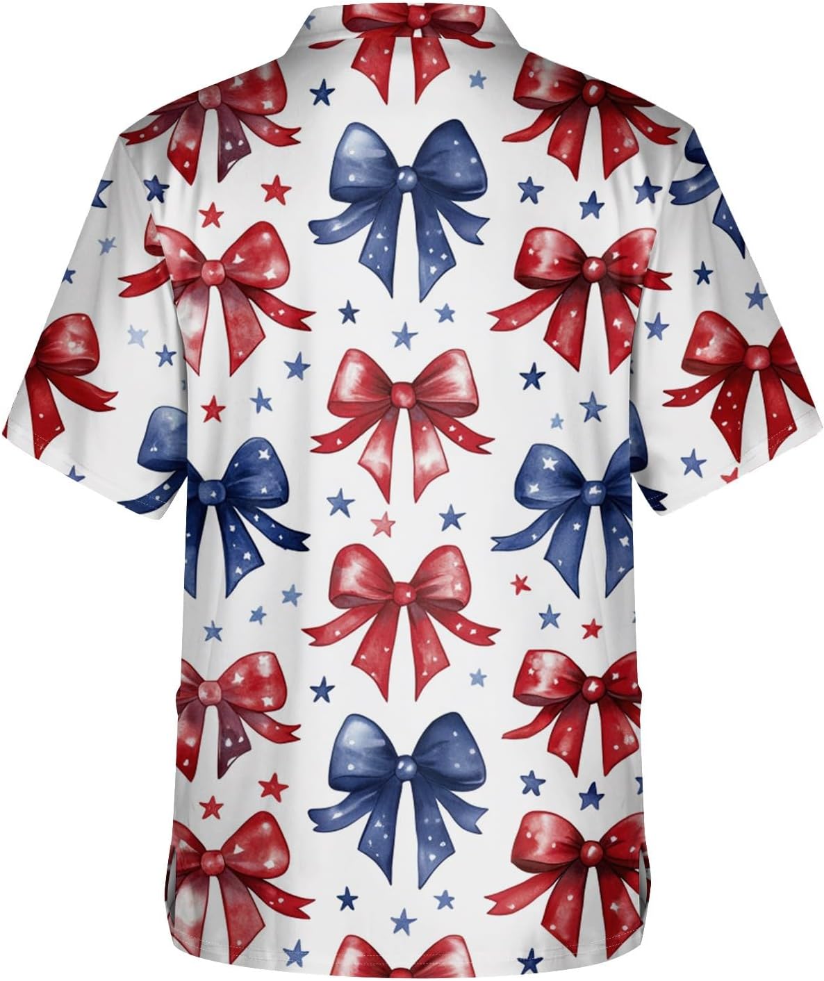 RTRDE Men's Short Sleeve USA Anniversary Flag Print Casual Work Scrub Top with Pockets, S-5XL