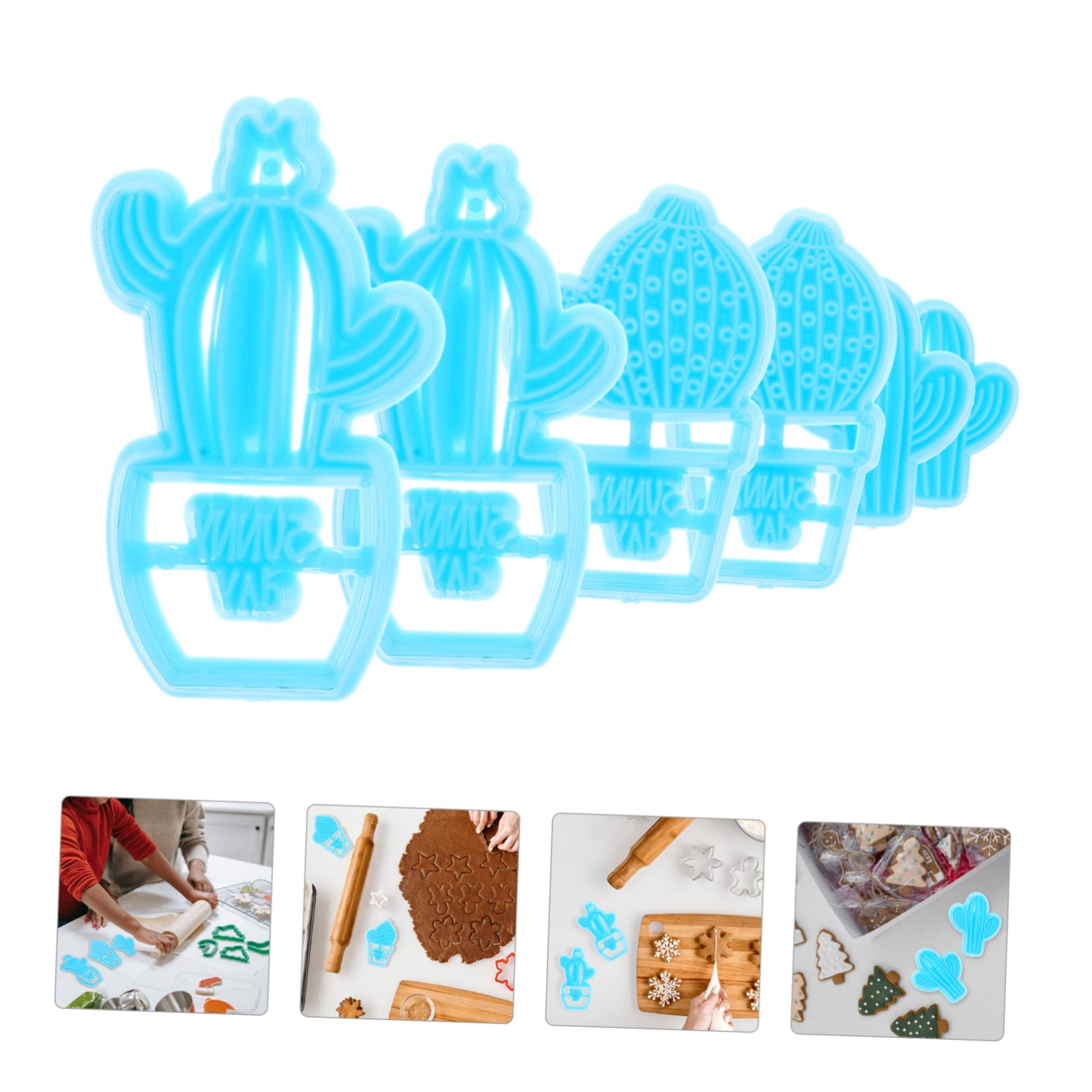 Ciieeo 5 Ensembles Moule À Cactus Gommeux Gondoler Kit De Moules À Biscuits Originaux Kit De Moules À Cookies Pour Occasions Spéciales Emporte-pièces En Métal Fondants 6 Pièces * 5