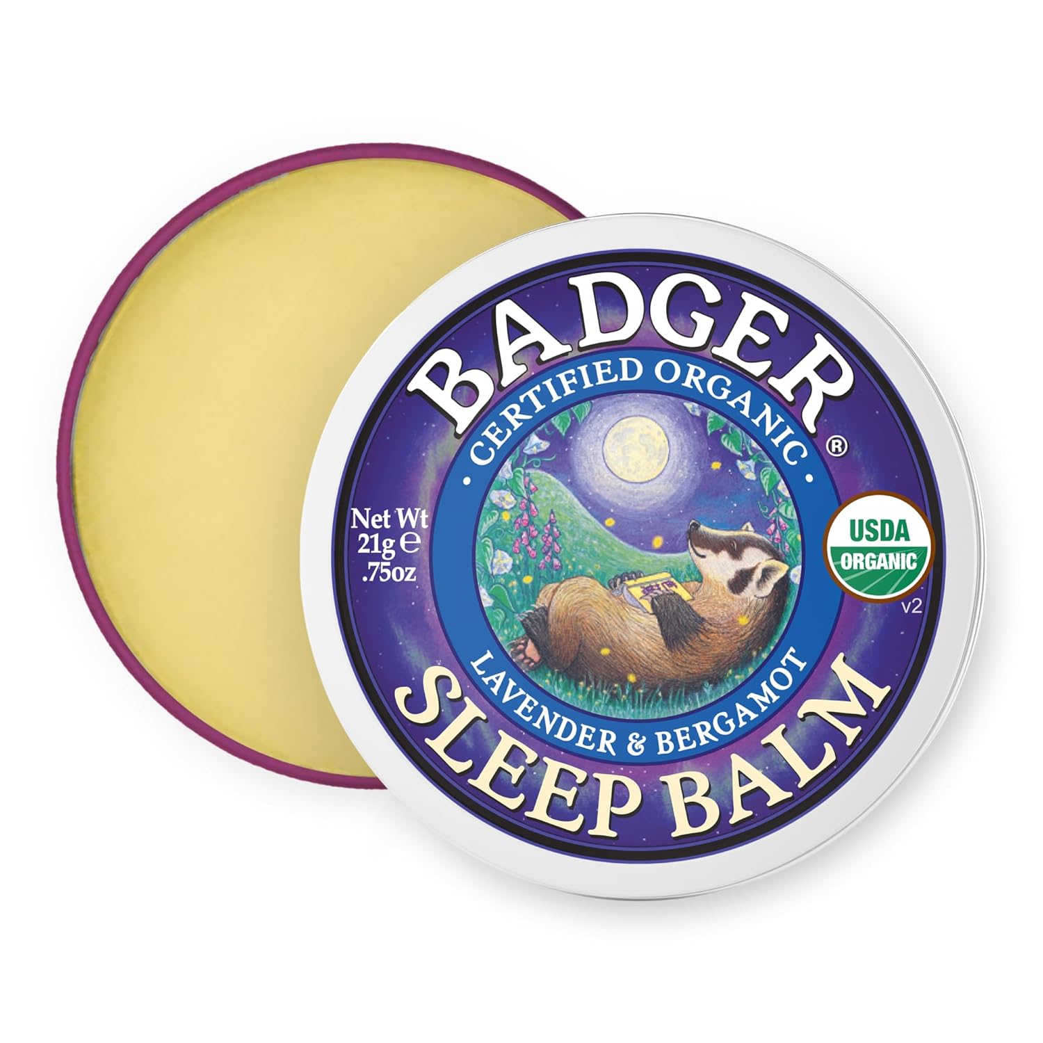Badger Sleep Balm, Organic Essential Oil Aromatherapy Natural Sleep Balm for Adults & Kids, Relaxing & Calming Lavender & Bergamot Natural Sleep Support, .75 oz Tin Badger Sleep Balm, Organic Essential Oil Aromatherapy Natural Sleep Balm for Adults & Kids, Relaxing & Calming Lavender & Bergamot Natural Sleep Support, .75 oz Tin