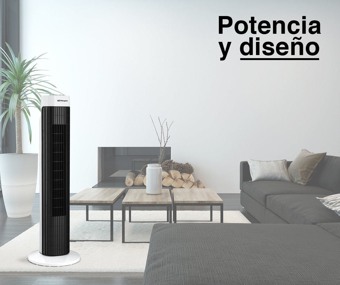 Orbegozo TW 0750 wentylator kolumnowy domowy 45 W czarny, biały - wentylatory domowe (czarny, biały, 45 W, 230 V, 50 Hz, AC, 770 mm)