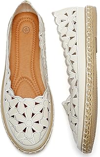 Women’s Ballet Flat Daisy Round Toe Dress Shoes Casual Slip On Rope Loafer - Buy now