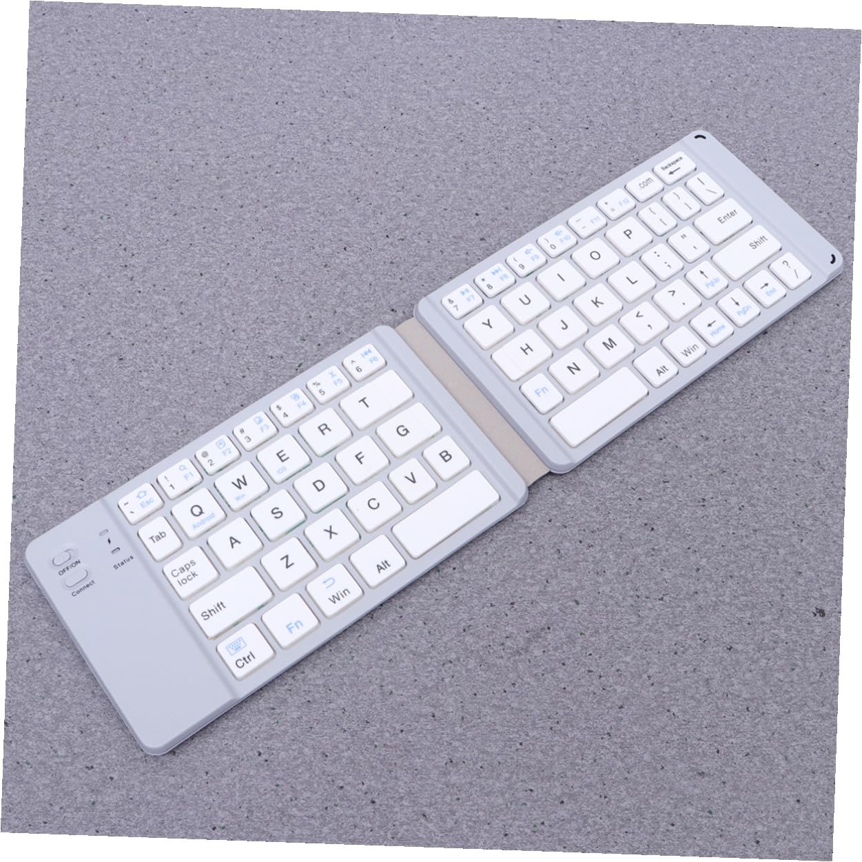 Tofficu Tastiera Wireless Pieghevole Per Tablet Tastiera Mini Portatile Per Telefono e Laptop Ricaricabile Via Micro Usb Bianca