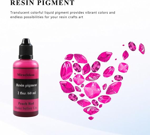 Peach Red Epoxy Resin Color Dye Colorant Liquid Epoxy Resin Pigment,60ml,Translucent
