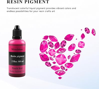 Peach Red Epoxy Resin Color Dye Colorant Liquid Epoxy Resin Pigment,60ml,Translucent