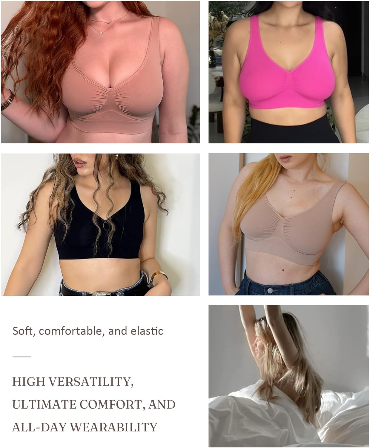 FeelinGirl Bras for Women No Underwire Seamless Smooth Bralette Full Coverage Comfy Everyday Bras with Wide Straps - Image 6