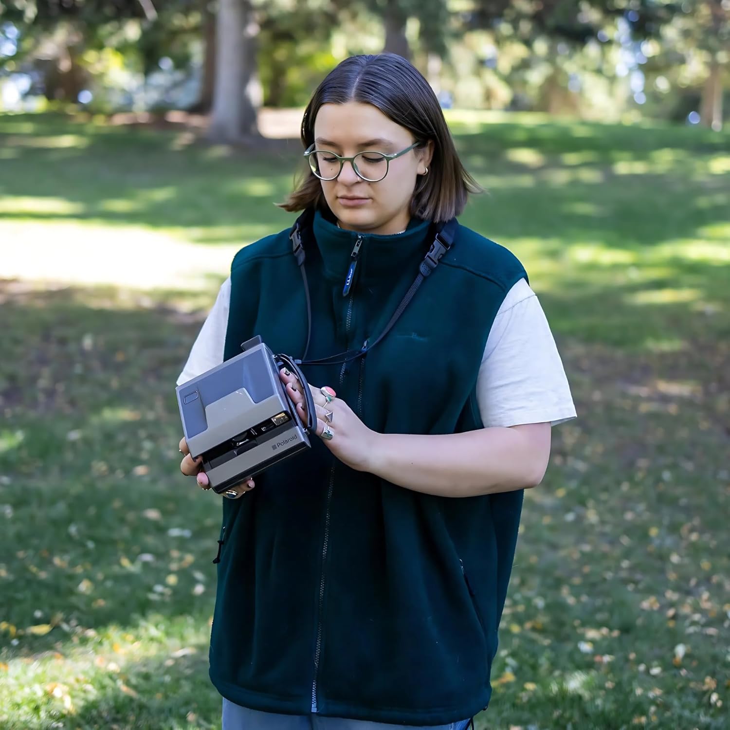 OP/TECH USA Utility Strap 3/8" – Padded Camera Strap with Quick Release for DSLR, Binoculars, Polaroid & Film Cameras – Lightweight, Vintage Style – Black - Made in USA