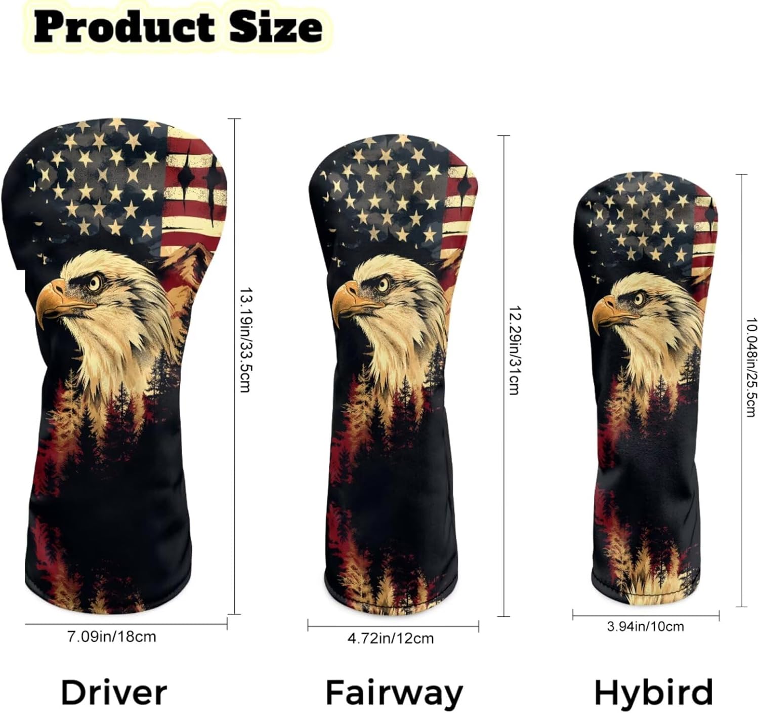 Rnyleeg Golf Club Covers Funny Golf Head Cover Driver Headcover for Boys Men Fairway Wood Head Covers Hybird Headcovers