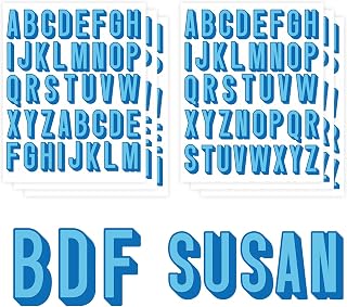 234 pcs Custom Name Initial Letter Stickers, 6 Sheets Shadow Vinyl Monogram Decal, Personalized Alphabet Waterproof Stickers for Water Bottle, Laptop, Notebook, Tumbler, Phone, Luggage (Blue)