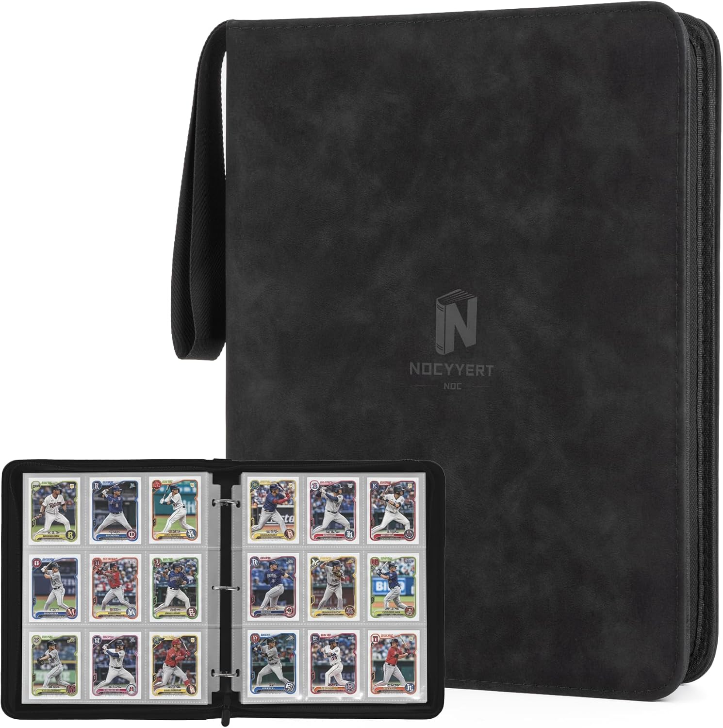1000+ Pockets Premium Trading Card Binder, 16 Pockets Trading Card Binder Ringless Side Loading Trading,Card Holder Folders for MTG, TCG, Game Cards & Sports Cards(Black)