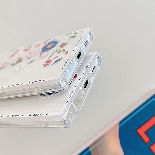 Miniatura 6 de Funda para teléfono Samsung Galaxy S22 Ultra 5G de 6.8 pulgadas, diseño de patrón floral estético, diseño floral, funda transparente para mujeres y
