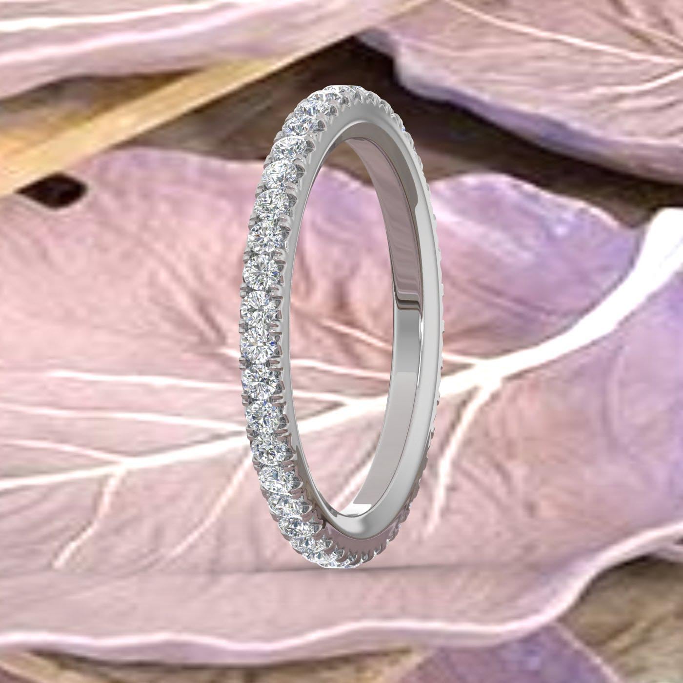 1/2 Carat Prong Set Diamond Ladies Eternity Ring in 14K Gold (I1-I2 Clarity)