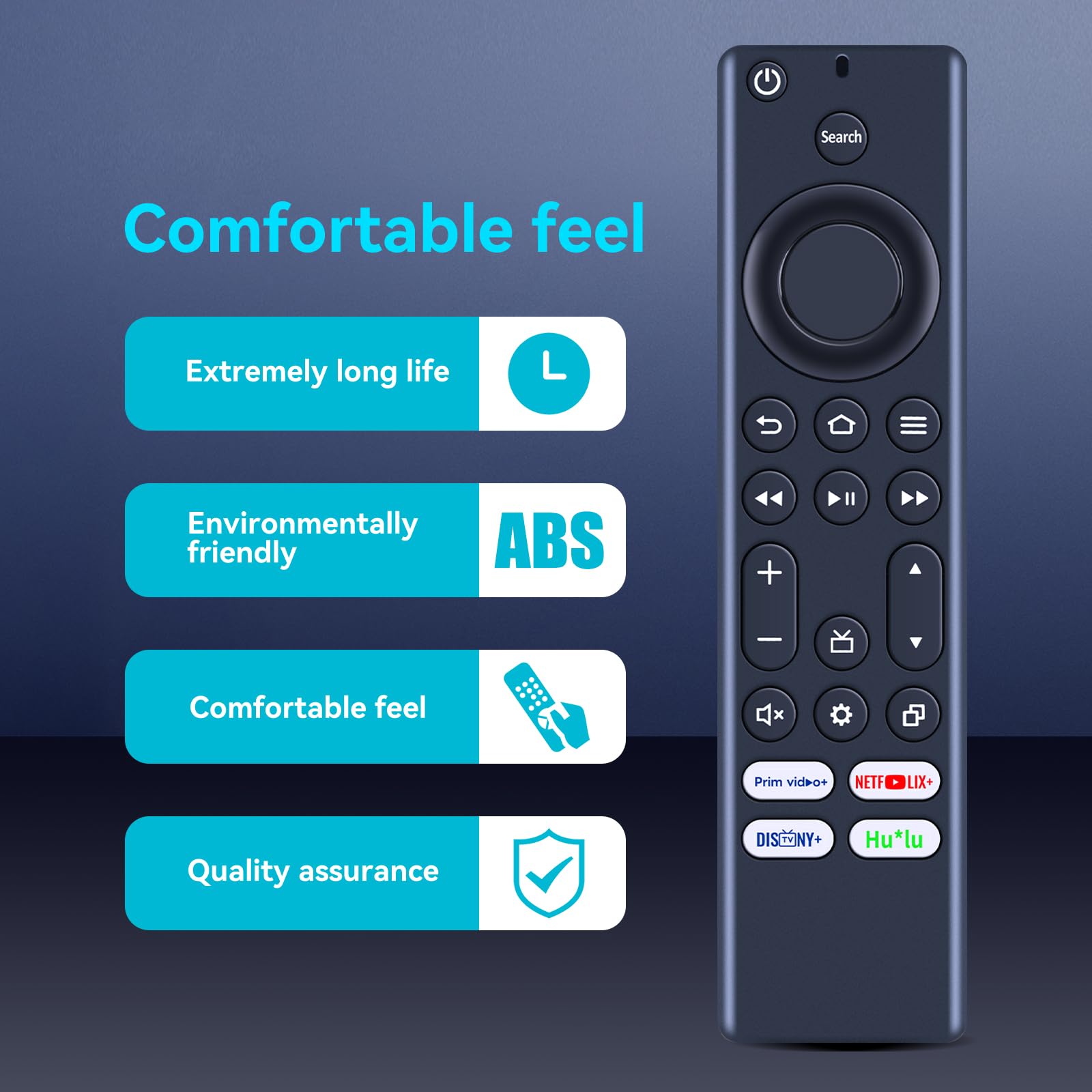 Telecomando di ricambio per Smart TV Insignia, Toshiba, Pioneer, compatibile con AMZ Omni TV e AMZ serie 4 Smart TV Remote (senza pulsante vocale) per U6HF serie 50U6HF 58U6HF 65U6HF 75U6HF 75U6HF
