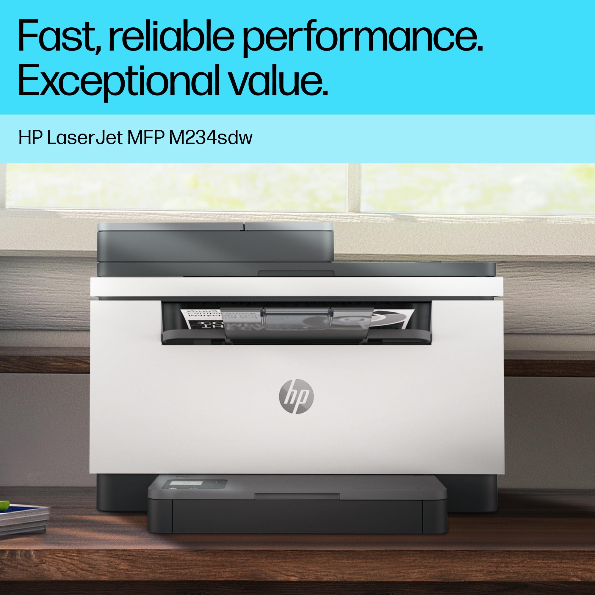 HP LaserJet MFP M234sdn 6GX00F, Impresora Láser Multifunción, Imprime, Escanea, Copia, Fast Ethernet, USB 2.0, Smart App, Panel de Control con Botones LED, Blanca y Gris