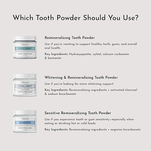 Miniatura 2 de Polvo dental remineralizante Cuidado bucal sin flúor Limpia y blanquea suavemente Apoya dientes fuertes y aliento fresco Vegano, sin OMG,