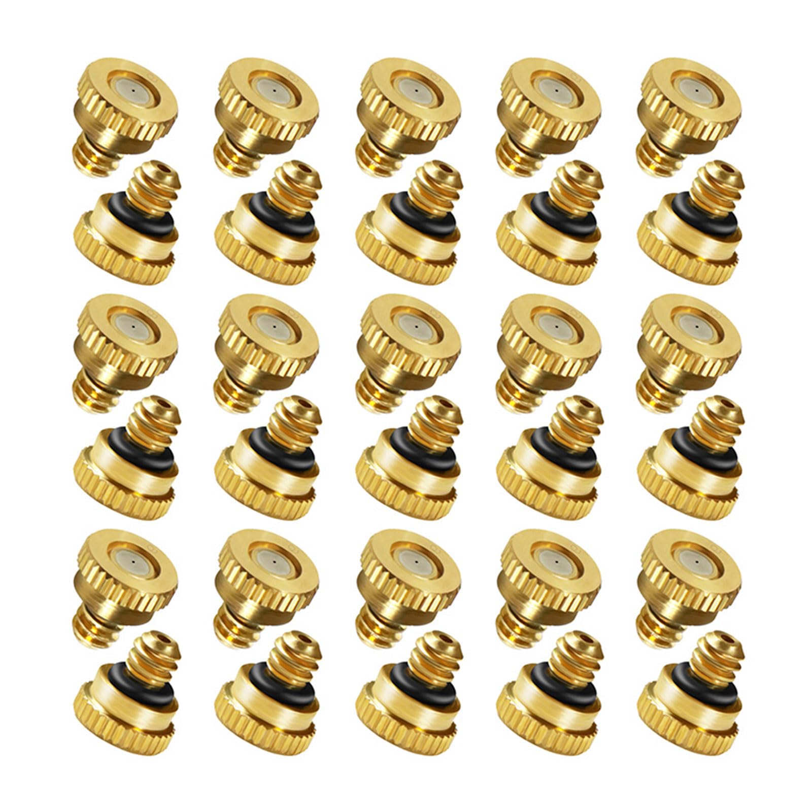 Sohnvwtgd 0.023'' 30Pcs Brass Misting Nozzles For Cooling System 0.023" (0.6 Mm) 10/24 Unc Garden (0.023)