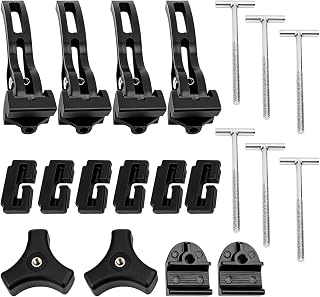 Truck Tonneau Cover Replacement and Accessories Part Kit, Front Rear Clamps Set with Triangle Screws & T-Bolts, Hardware Kit for Hard Tri-fold & Quad-fold Truck Bed Cover
