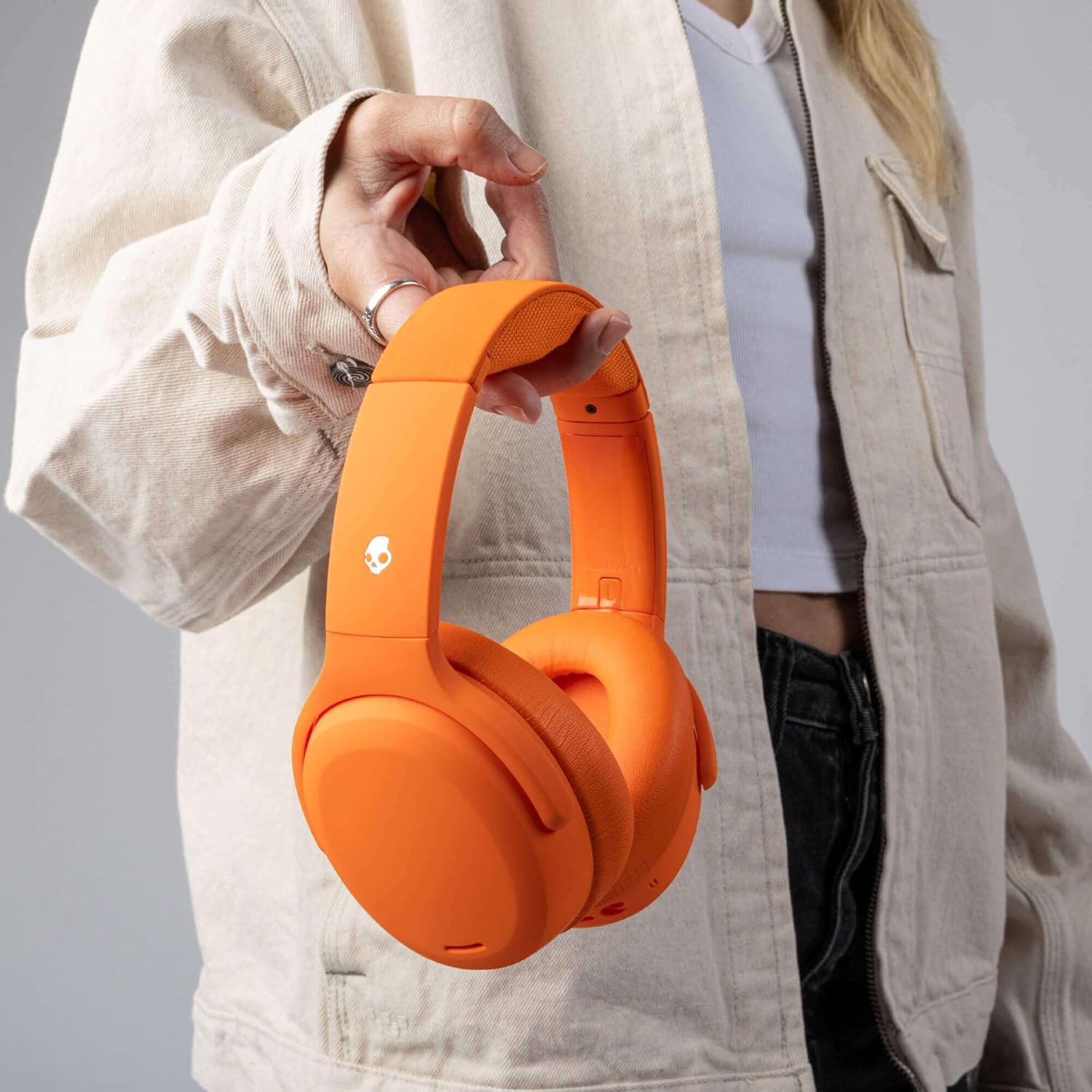 Skullcandy Crusher ANC 2 Wireless Over-Ear Bluetooth Headphones with Multi-Sensory Bass, Active Noise Cancelling, Up to 60 Hours Battery, Microphone for iPhone Android - Hazard