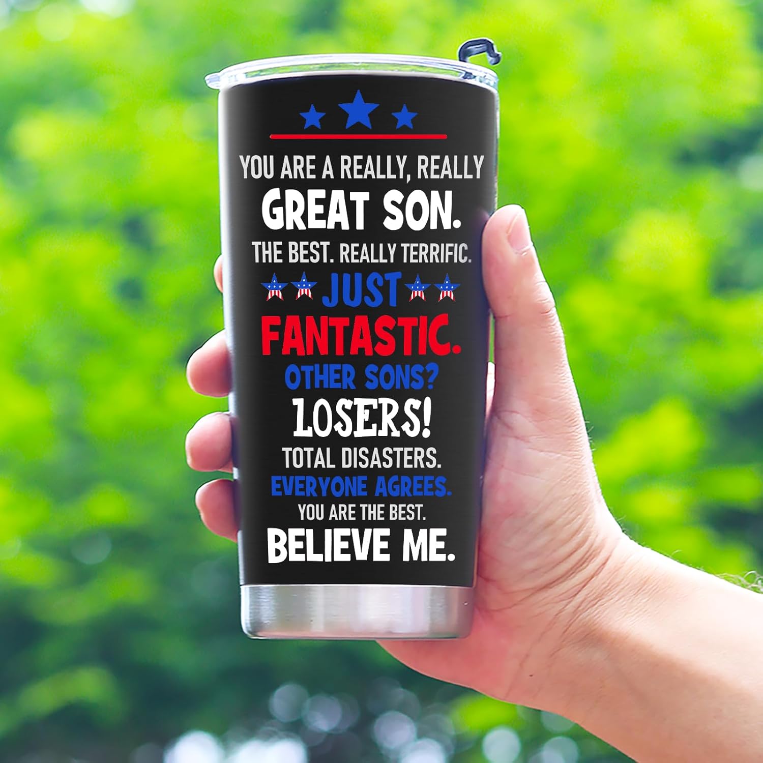 Gifts for Son from Mom Dad, Best Son Ever Gifts - Valentiens Day Birthday Gift for Sons Adult, 20 OZ Sons Stainless Steel Insulated Travel Coffee Tumbler Cup - Image 7