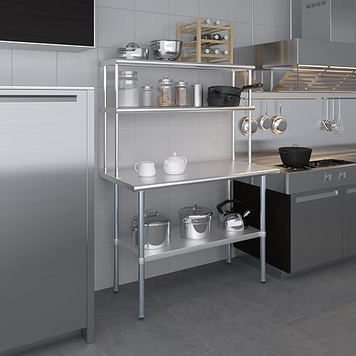 Miniatura 9 de AmGood Estante doble de acero inoxidable NSF - Muchos (48" de largo x 12" de profundidad)