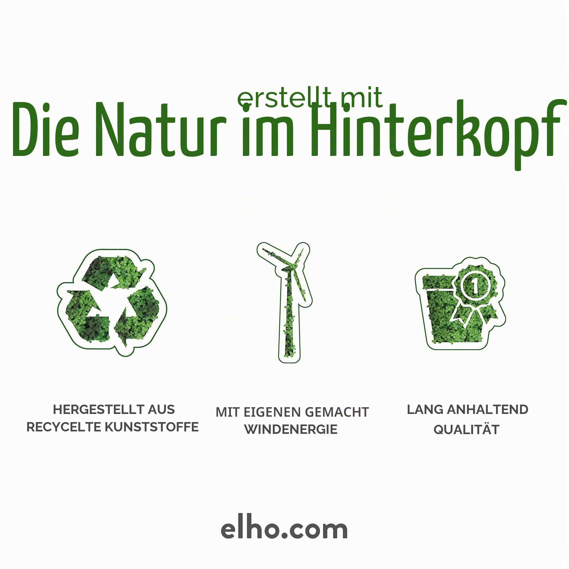 elho Greenville Schale 33 - Blumentopf für Außen - 100% recyceltem Plastik - Ø 32.5 x H 19.4 cm - Schwarz/Living Schwarz (Packung mit 2)