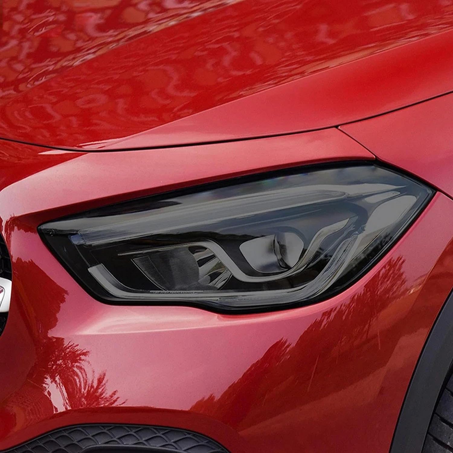 Autocollant de phare de voiture TPU noir premium pour Mercedes GLA