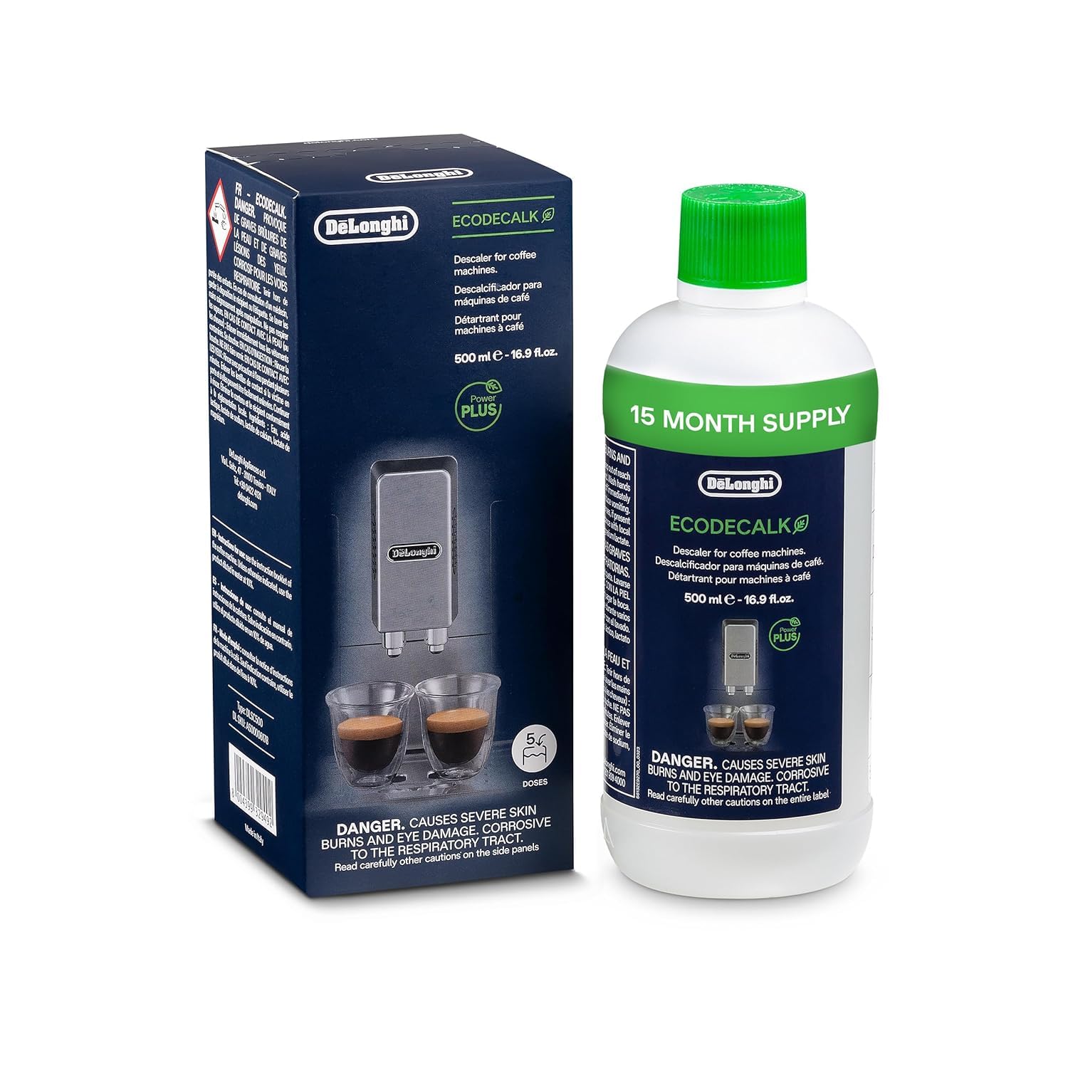 De'Longhi Brand Original Descaler for Coffee Machine, EcoDecalk, 100% Natural (Plant Based) & Safe, Made in Italy, Preserves Authentic Coffee Flavor, Prolongs Machine Life, Easy to Use (500ml)-image-38