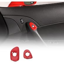 ABS Door Lock Switch Lid Button Decoration Trim for Chevrolet Corvette C6 2005-2013 Car Inner Door Lock Switch Trim Frame Accessories Red
