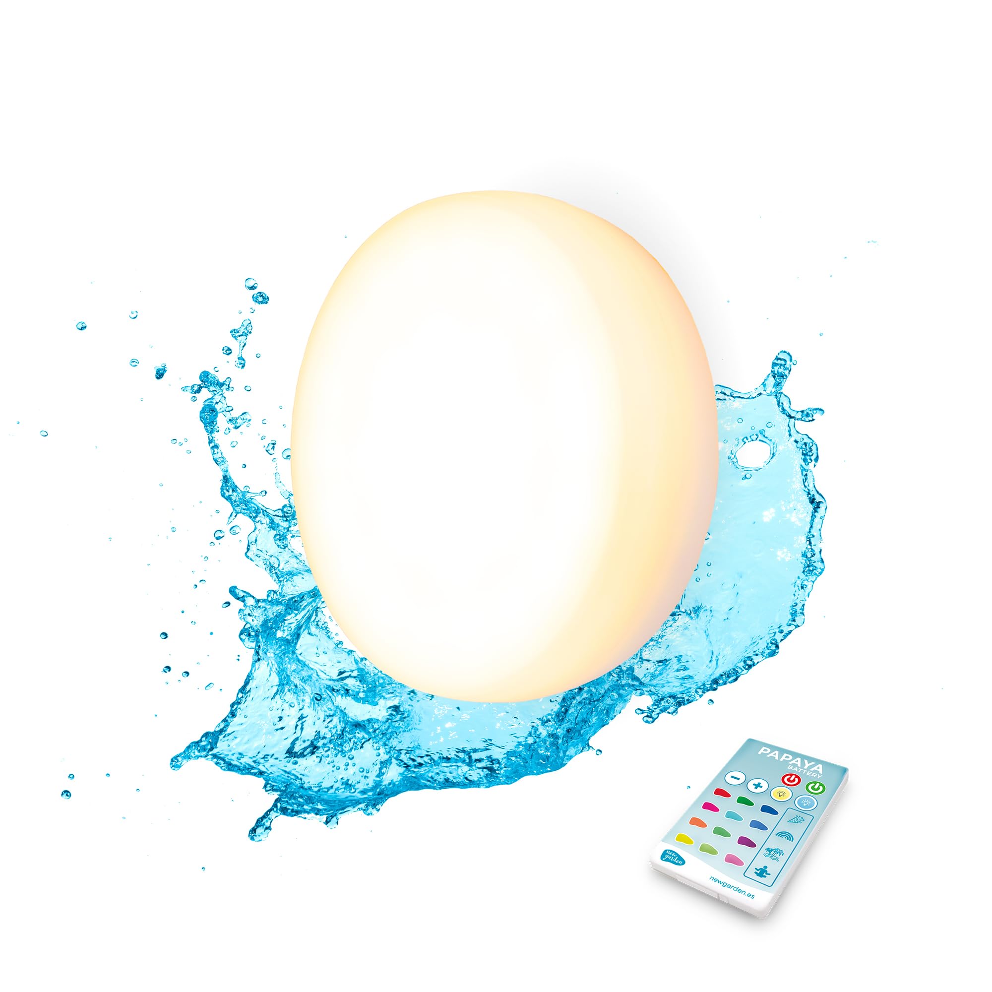 newgarden Papaya - 12 luces magnéticas recargables impermeables para pared de piscina con control remoto, IP68, potente 800 lúmenes, RGB + luz cálida, 4.5 pulgadas, 12 colores, 4 modos regulables