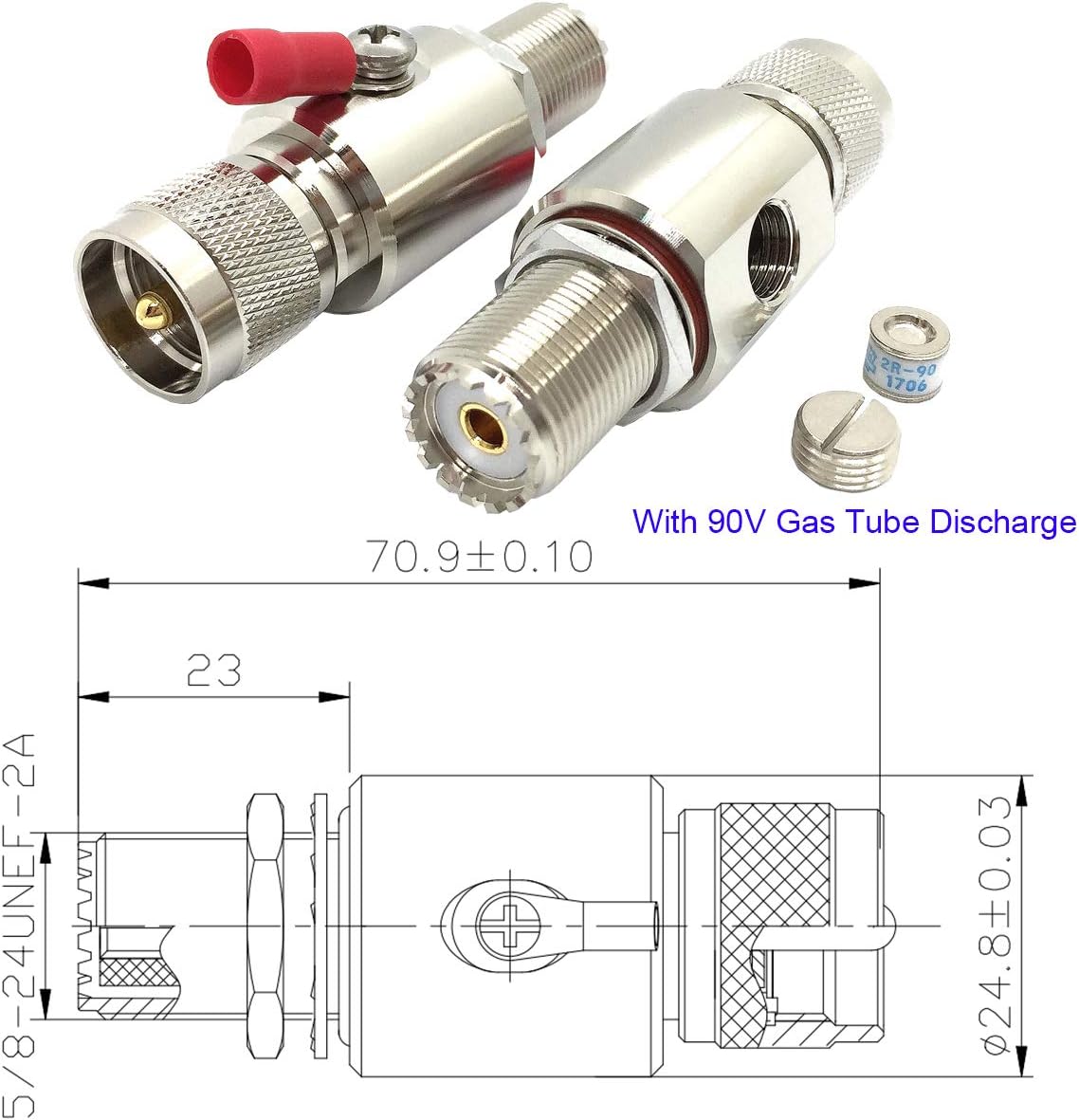 UHF Lightning Arrestor/Surge Protector for CB Ham TwoWay Radio Antenna