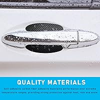 Vista 3 de Ziciner 4 calcomanías para manija de puerta de automóvil, textura de fibra de carbono, películas protectoras para manija de puerta automática