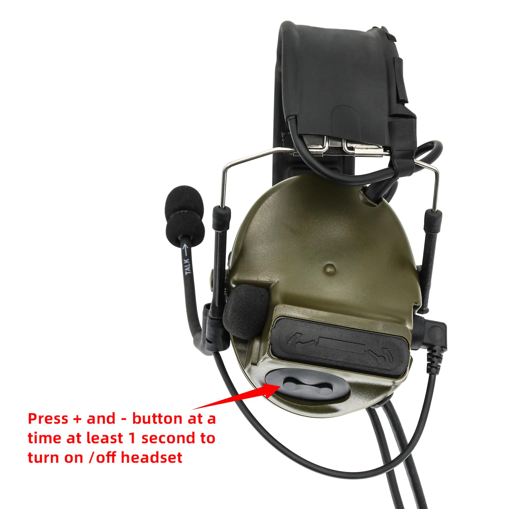 HEARFALCOM Podwójny zestaw słuchawkowy COMTA III taktyczny zestaw słuchawkowy z adapterami PTT U94 PTT kompatybilny z Baofeng UV-5R, UV-82 Walkie Talkie nadaje się do sportów airsoft, polowania
