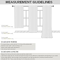 Vista 8 de KEQIAOSUOCAI Cortinas opacas con textura de lino de 90 pulgadas para dormitorio, 2 paneles, bolsillo plisado para cortinero, pestaña trasera
