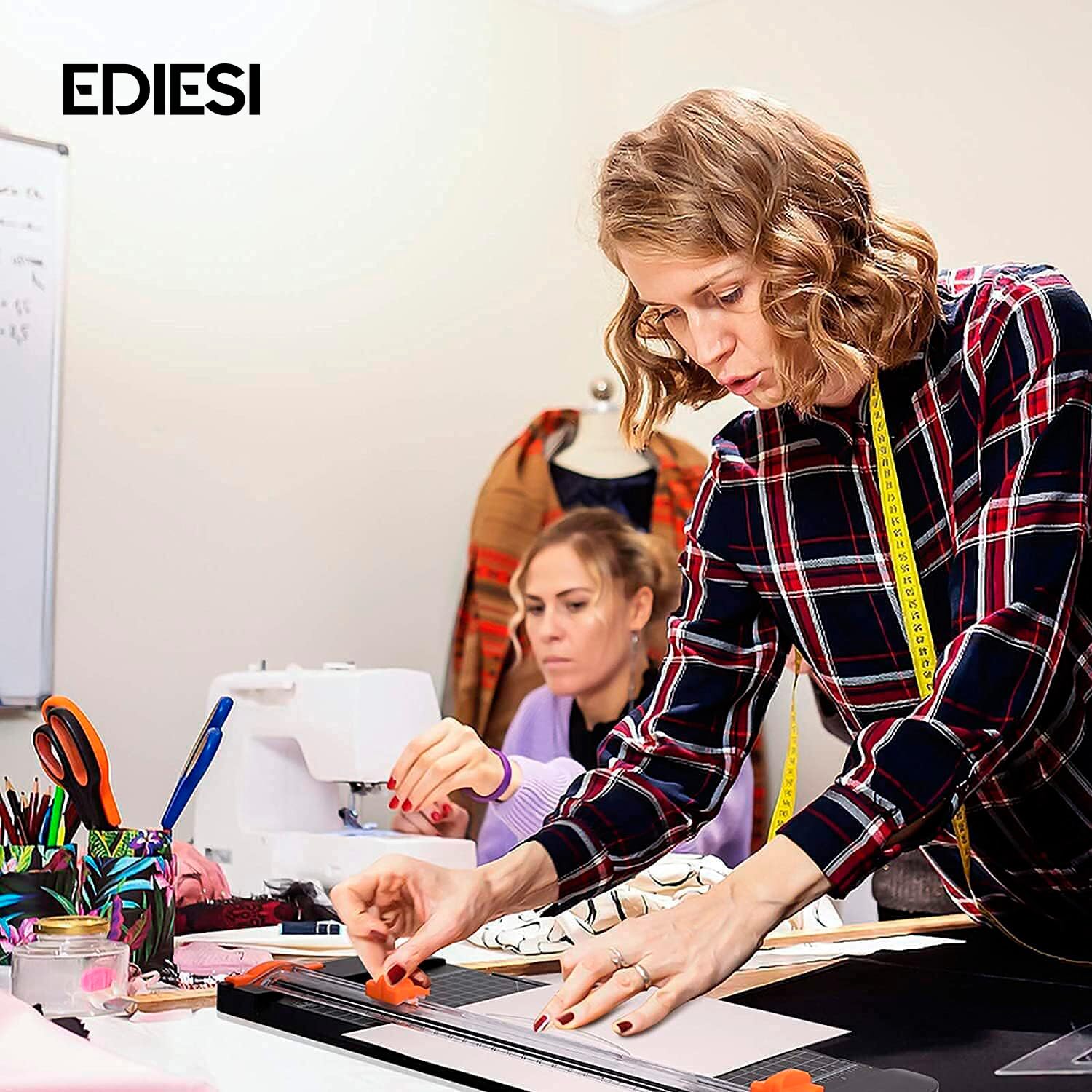 Ediesi, Guillotina de Papel, A4, Cizalla, Cortador, Máxima Precisión, Bloqueo Automático, con Regla de Extensión, para Papel, Fotos, Cupones y Etiquetas (Negro) — view 7