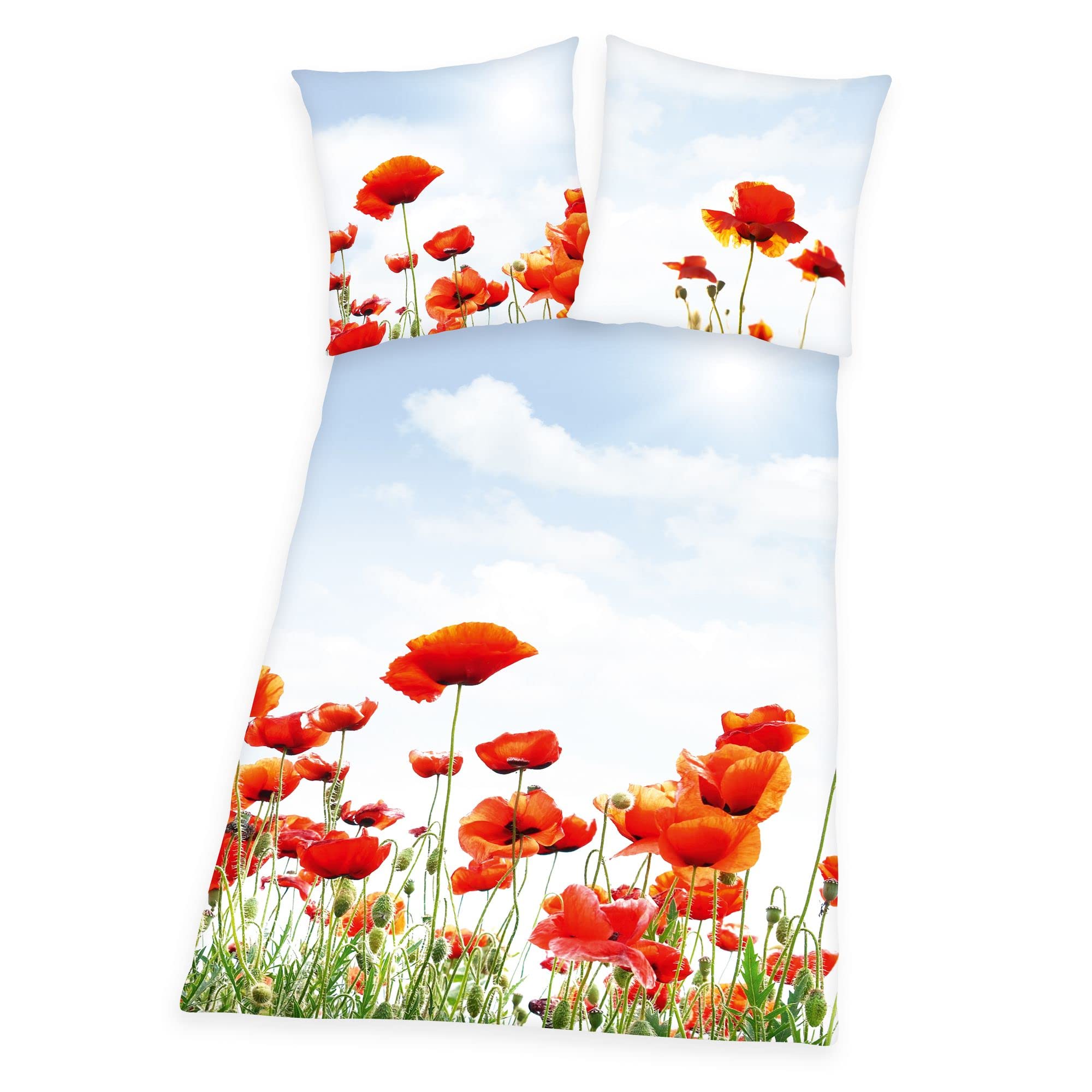 Parure de lit coquelicots Klaus Herding GmbH 155x220 résout le manque d'éclat du lit