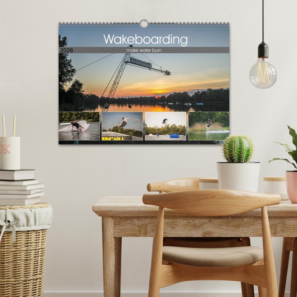 Wakeboarding - make water burn (Wandkalender 2026 DIN A3 quer), CALVENDO Monatskalender (CALVENDO Sport)