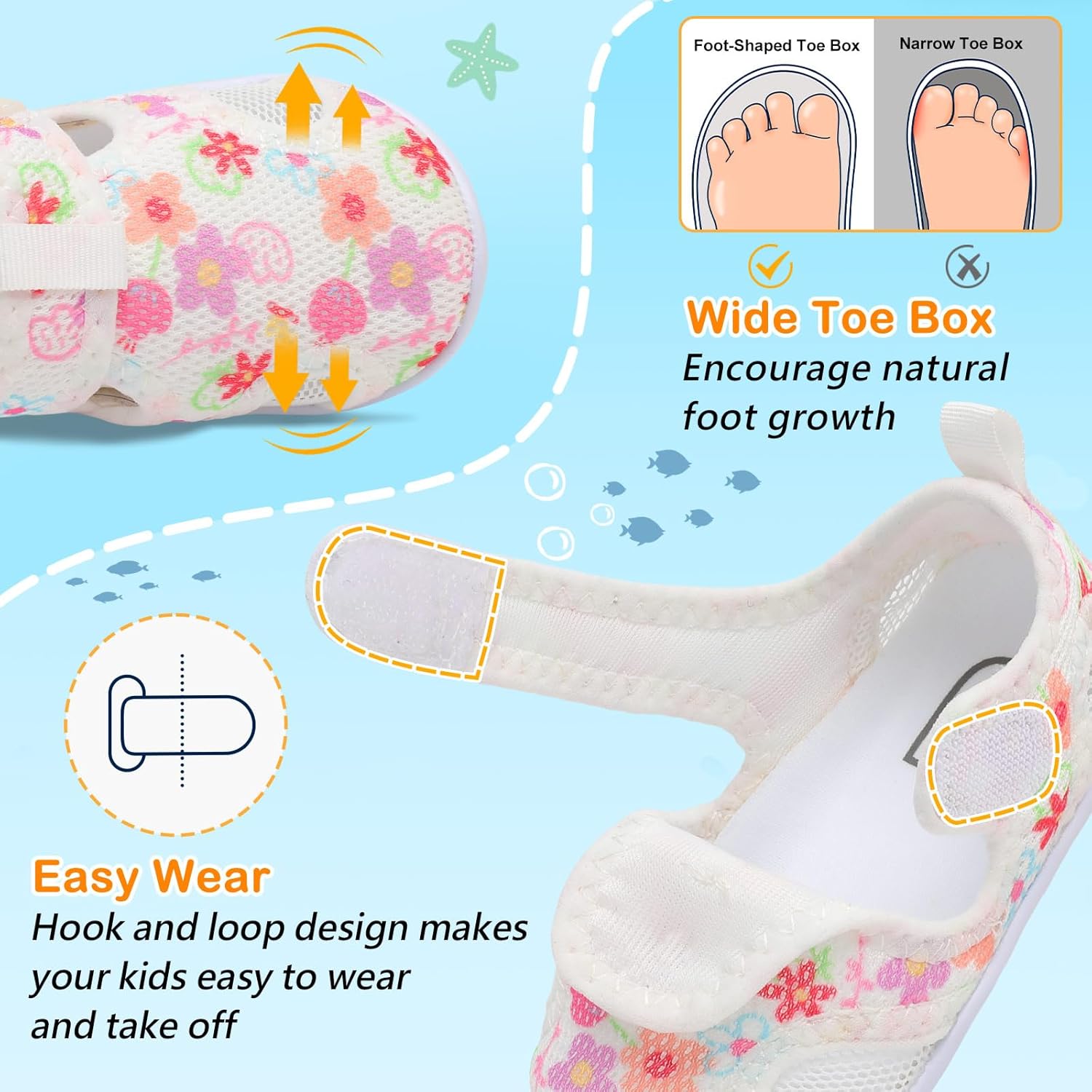 JOINFREE Baby Water Shoes Boys Girls Sandals Toddler Barefoot Beach Swim Shoes Baby Lightweight Summers Shoes Little Kids Quick-Dry Auqa Socks for Pool River - Image 5