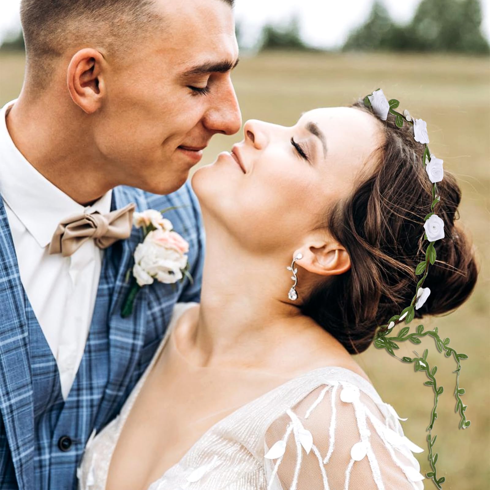 Wieniec z kwiatów, korona kwiatowa, opaska do włosów dla kobiet, sztuczne kwiaty, ozdoba głowy na wesele, dla panny młodej, rekwizyt do zdjęć, festiwal