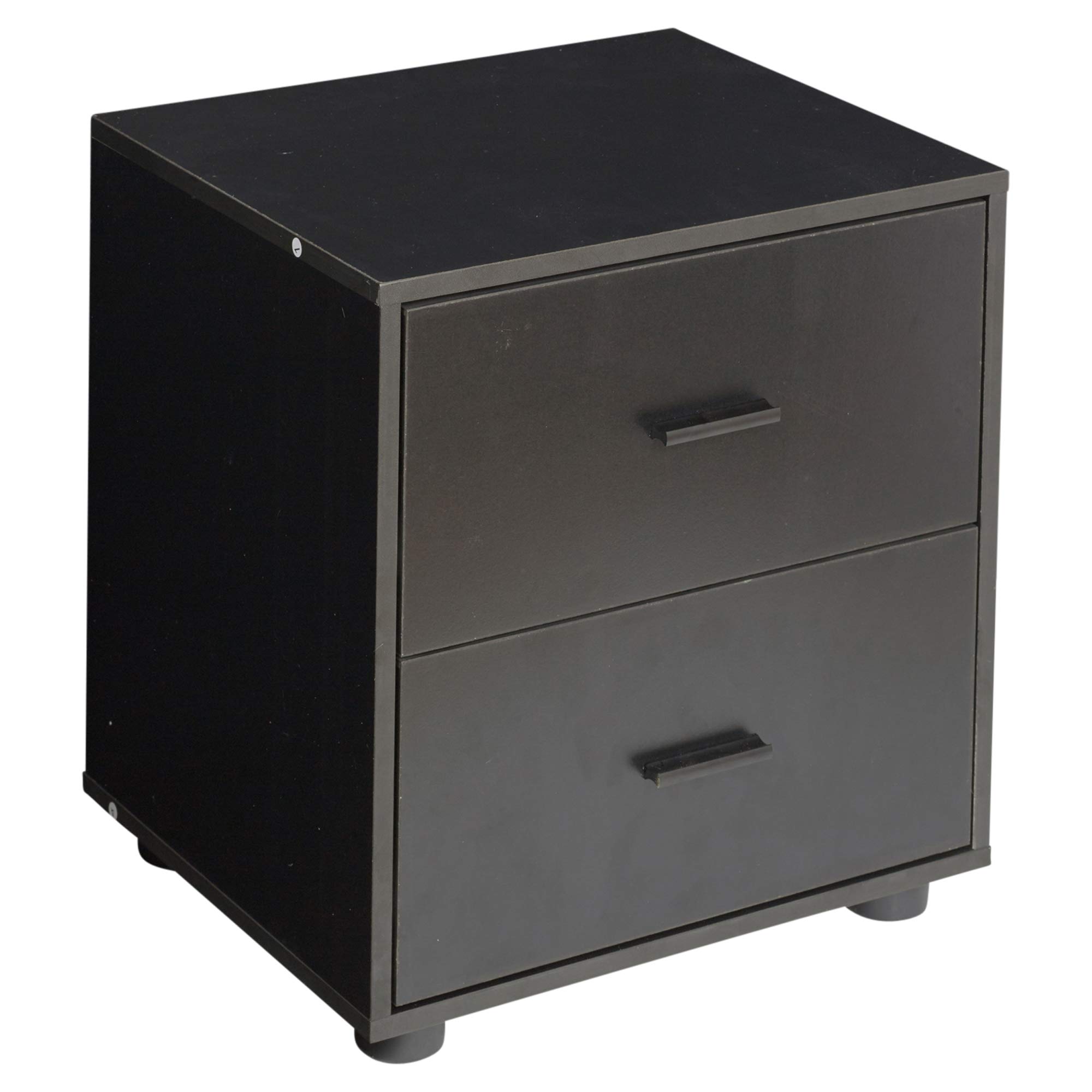 URBNLIVING 2 Black Drawer Bedside Cabinet