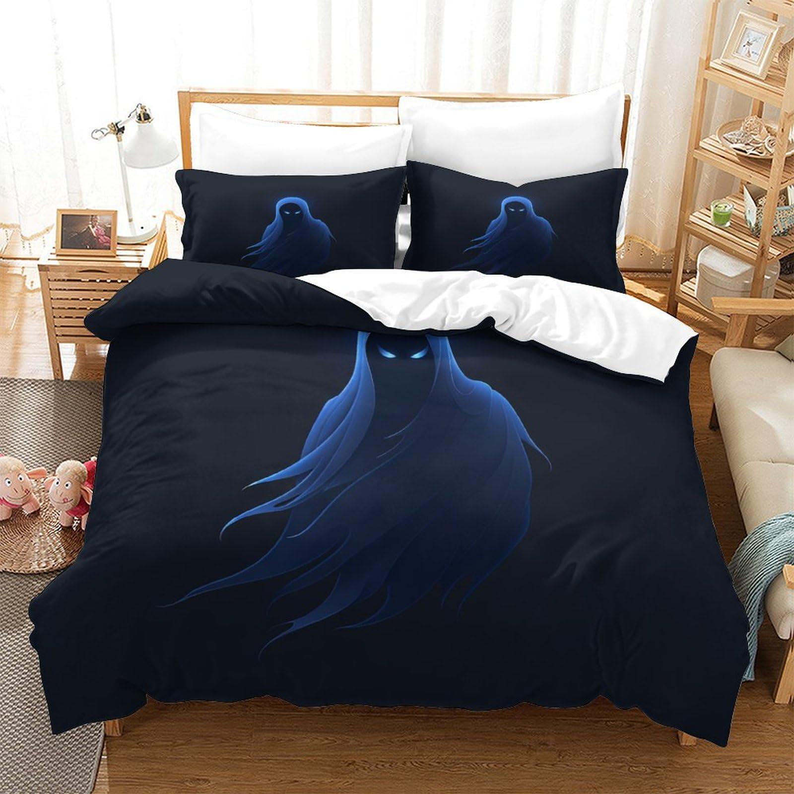 Housse de couette 3D Halloween en microfibre super douce et respirante 3 pièces