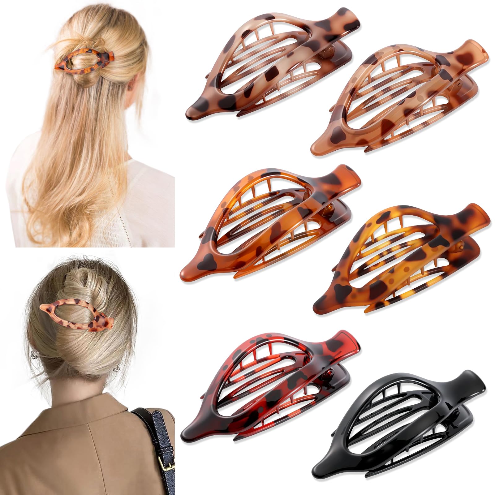 Women’s Tortoiseshell and Ivory Hair Claw Clips - 6 Pack Amazon.com : Auseibeely 6 Pcs 2 Inch Small Claw Clip for  main image 3