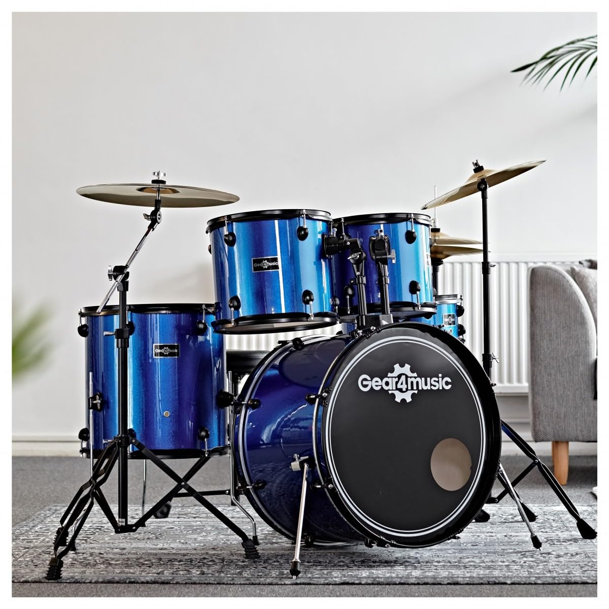 BDK-1plus Batteria per Principianti di Dimensione Standard di Gear4music, Blu