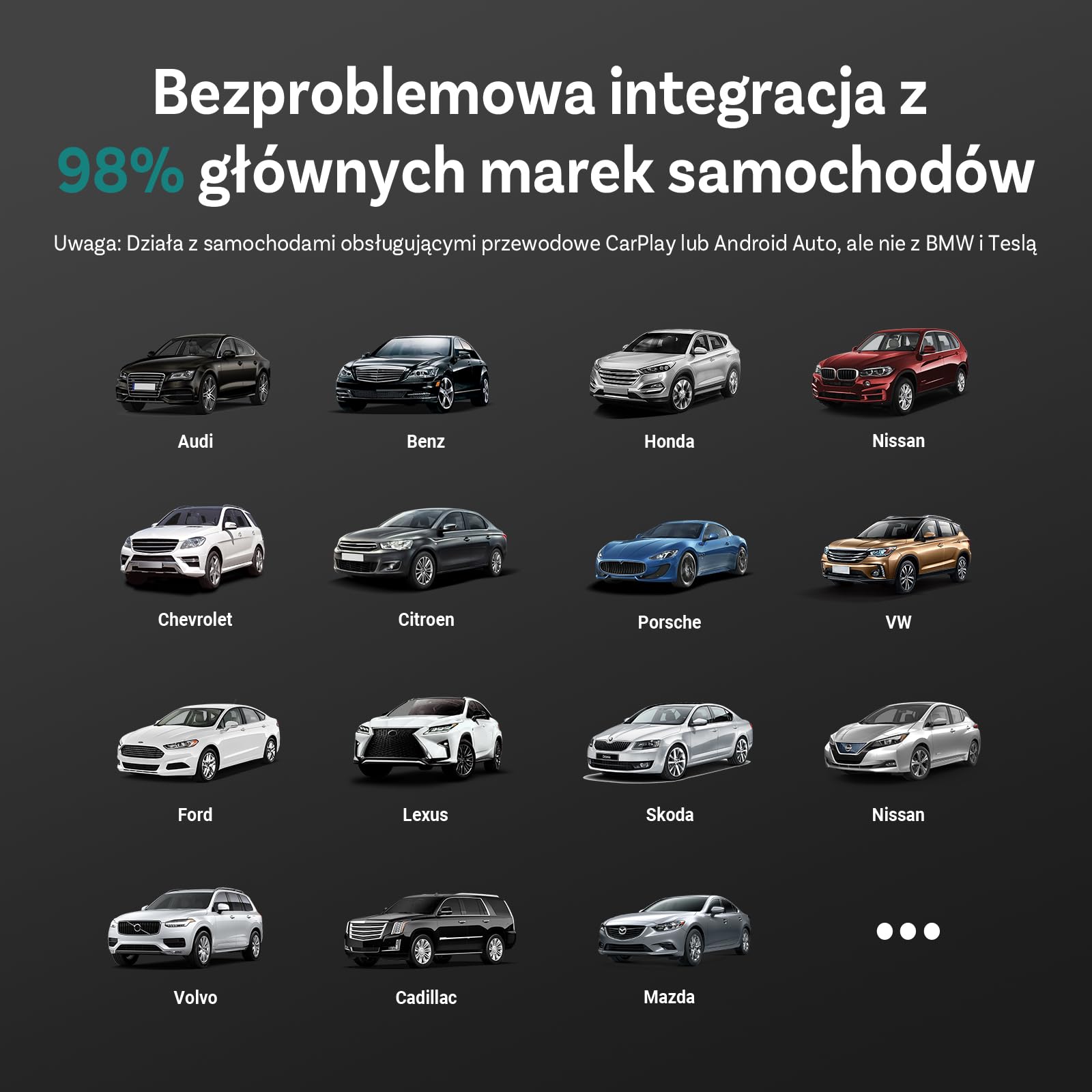 (Nowy Model 2025) OTTOCAST Adapter Bezprzewodowy 2 w 1 Carplay Android Auto, OTTO CAST Mini Edge dla iOS 10+ i Android 11+, Płynne Połączenie z Fabrycznym Carplay/AndroidAuto w Samochodach