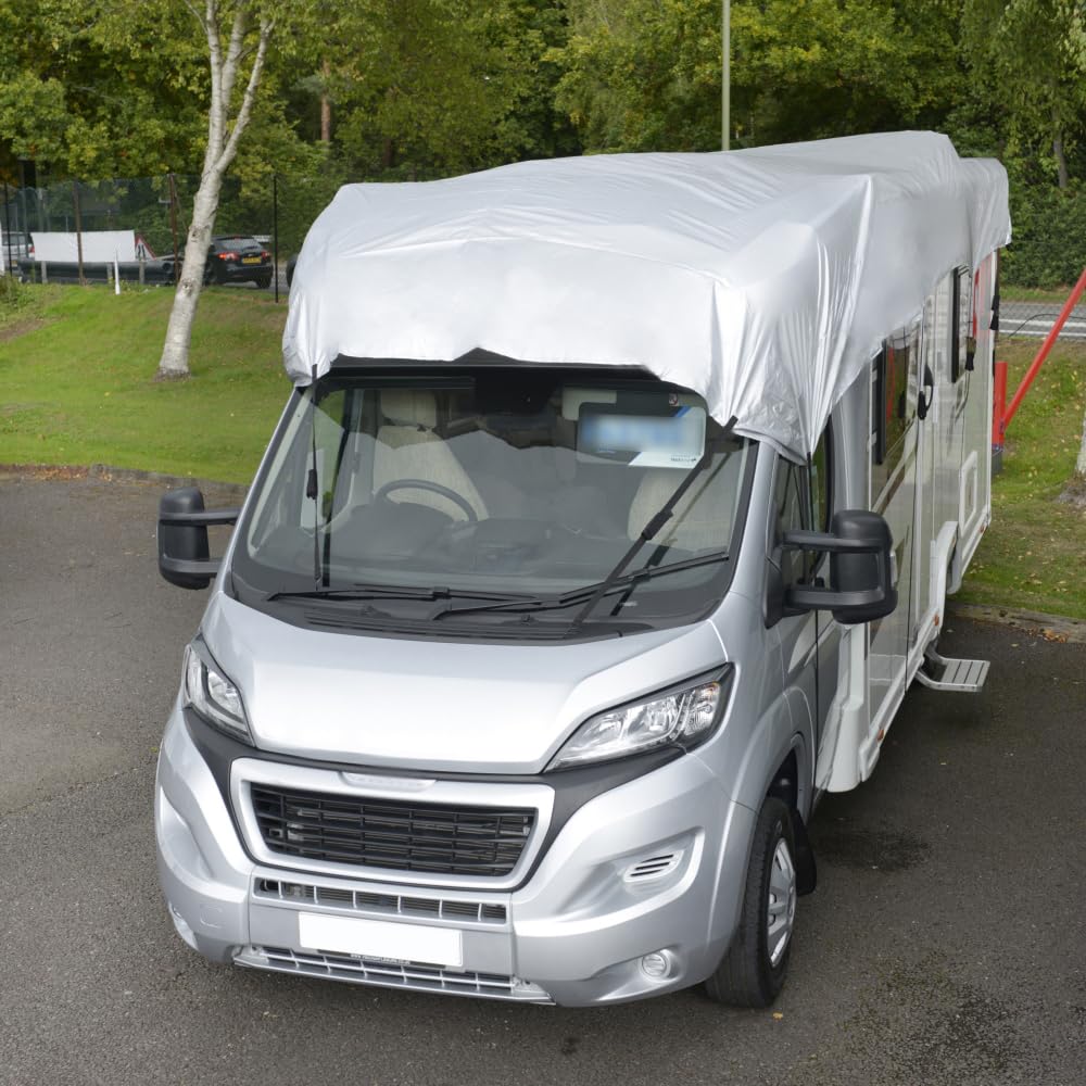 Cubierta de techo para autocaravana, impermeable, resistente, color plateado, de 5,7 m a 6 m