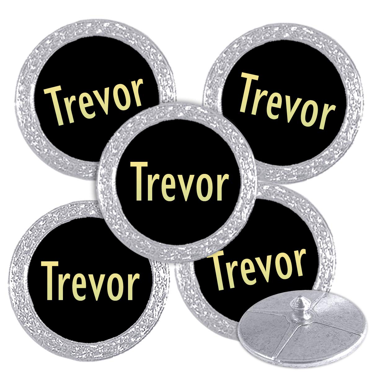 Best Impressions Silver Coloured Golf Ball Markers with Names (Trevor) โ image 1