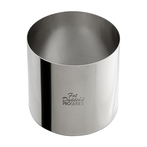 Fat Daddio's Anillo redondo de acero inoxidable para pasteles y pastelería, 4 x 3 pulgadas