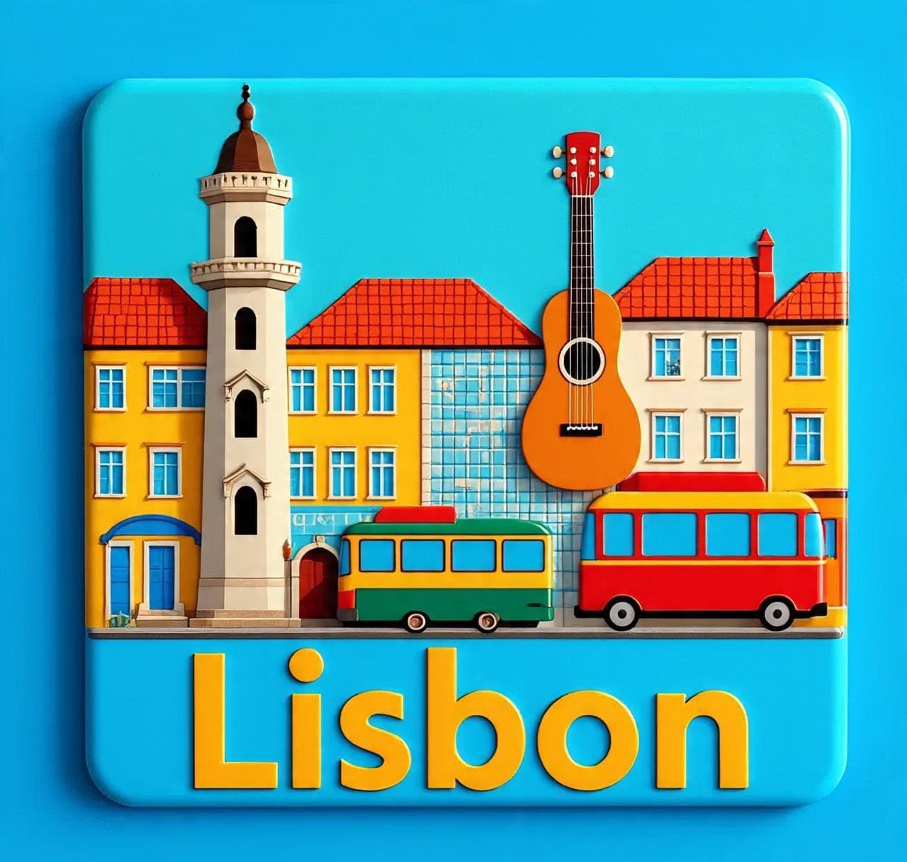 Lisbon Wooden Custom MDF Fridge Magnet – Portugal Travel Souvenir Gift for Home Décor (Multicolour)-image-8