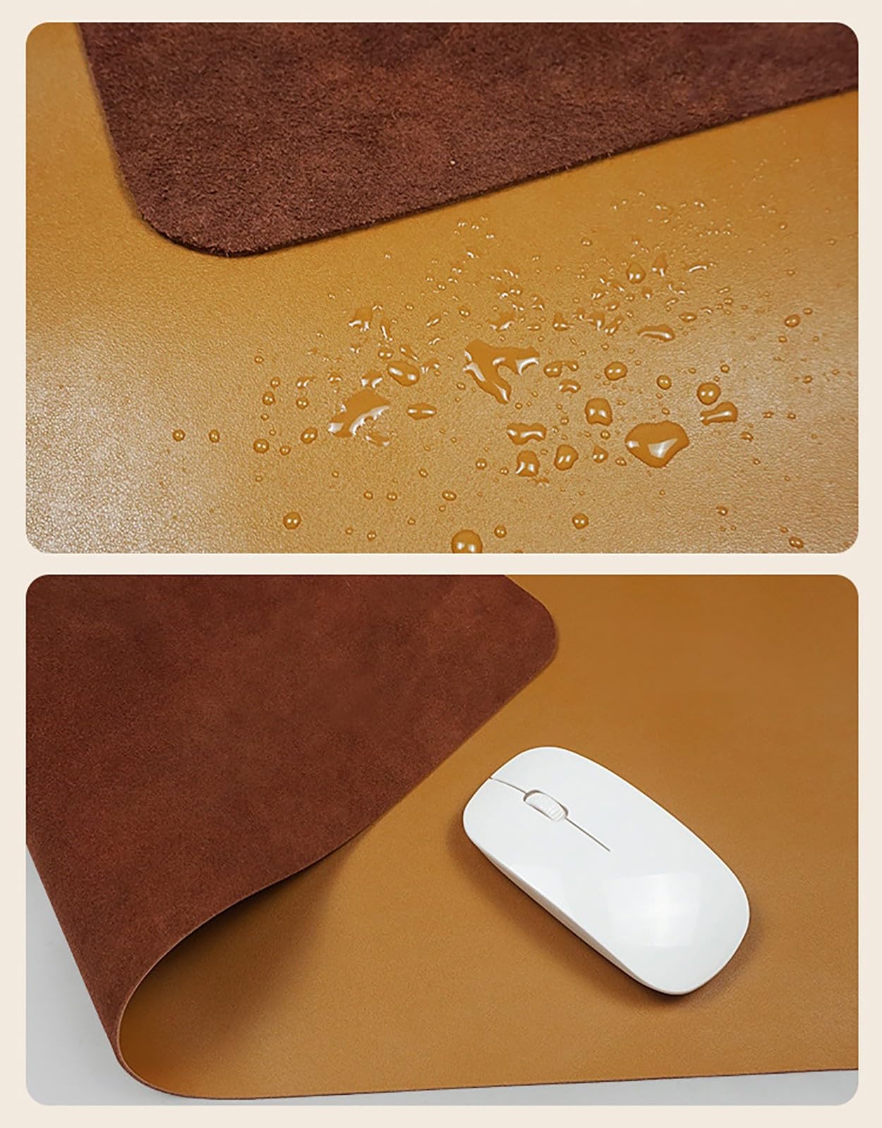 Tappetino da scrivania in pelle impermeabile, Tappetino per mouse da ufficio antiscivolo di grandi dimensioni 90x40 cm, Protezione da tavolo facile da pulire(Green,60x30cm)