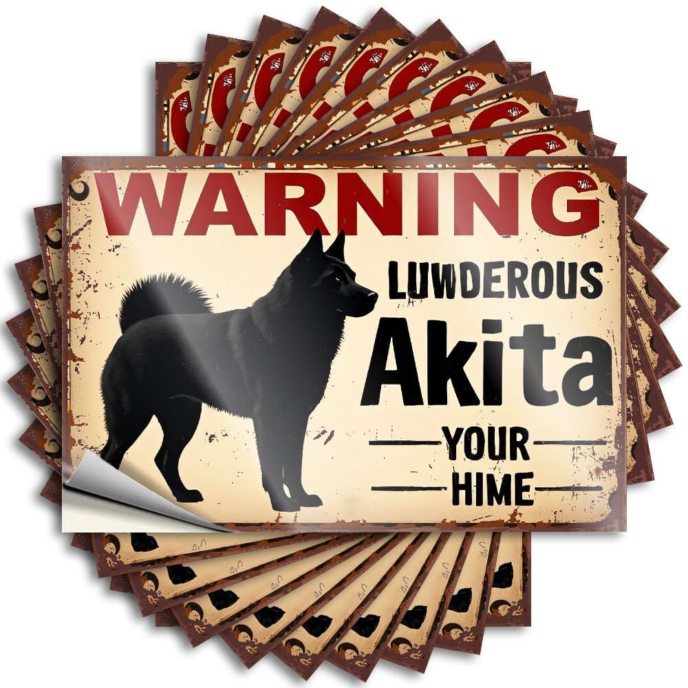 Decal Crazy, Coffee Garage Warning: Luderous Akita. Your Home. | Patio Bar Accessories(8X12CM)