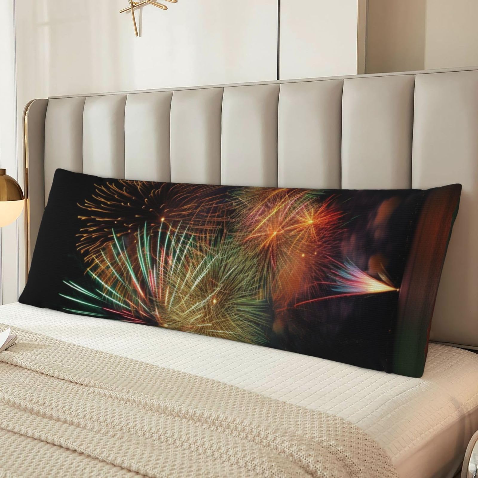Fireworks Body Pillow Cover with Hidden Zipper 54"X20",Ultra Soft Microfiber Long Pillow Case Decorative Bedding Pillowcase Cushion Cover Cases for Bedroom Couch Sofa,Home Gifts