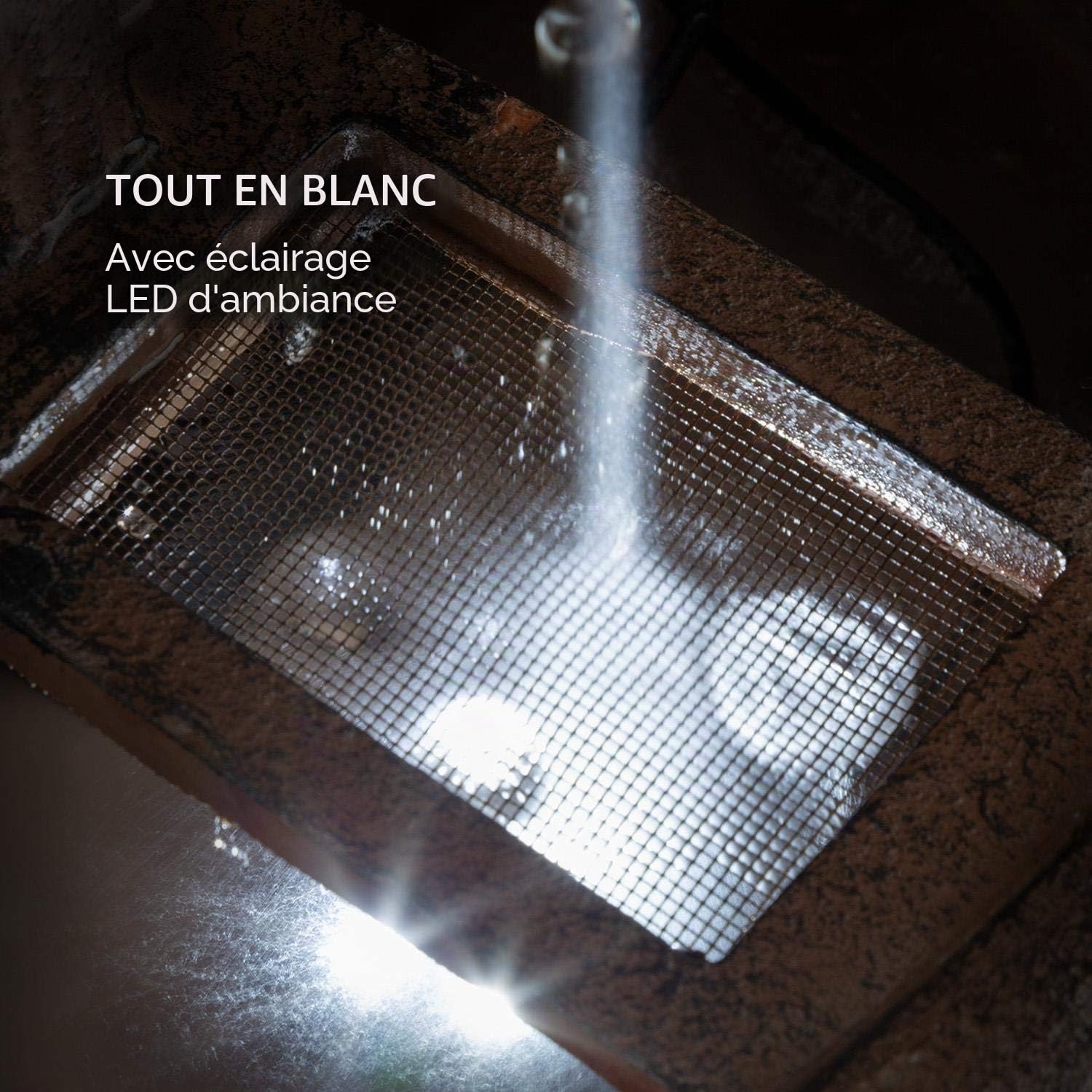 blumfeldt Blumquell - Fontaine de Jardin Solaire, décorative, éclairage LED: Blanc, pour l'extérieur, Motifs Floraux, Batterie, câble Extra Long 5m - Marron